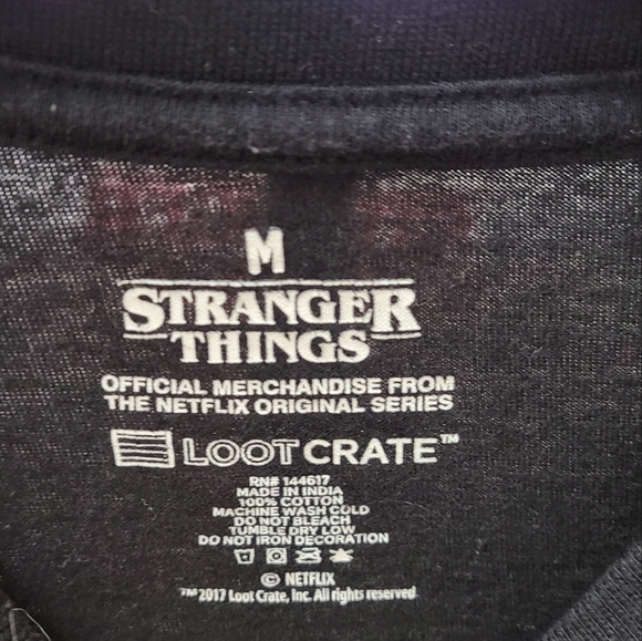 Stranger Things Black Tee Shirt Size Medium - Picture 3 of 6